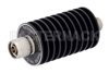 3 dB Fixed Attenuator, N Male to N Female Black Anodized Aluminum Heatsink Body Rated to 50 Watts Up to 3 GHz