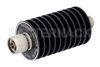 6 dB Fixed Attenuator, N Male to N Female Black Anodized Aluminum Heatsink Body Rated to 50 Watts Up to 3 GHz