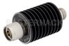 1 dB Fixed Attenuator, N Male to N Female Black Anodized Aluminum Heatsink Body Rated to 25 Watts Up to 4 GHz