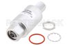 Type N F/M In/Out Bulkhead Coax RF Surge Protector, 698MHz - 2.7GHz, DC Block, 500W, IP67, 40kA, Filter