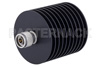 40 dB Fixed Attenuator, N Male to N Female Directional Black Anodized Aluminum Heatsink Body Rated to 100 Watts Up to 4 GHz