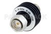 6 dB Fixed Attenuator, 4.3-10 Male to 4.3-10 Female Aluminum Body Rated to 15 Watts Up to 6 GHz