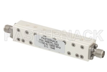7 Section Bandpass Filter With SMA Female Connectors Operating From 11.7 GHz to 12.8 GHz With a 1.1 GHz Passband