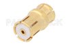Push-On SMP Female to MMBX Plug Snap-On Adapter, With Male Center Contact