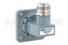 WR-75 Square Cover Flange to Type N Female Waveguide to Coax Adapter, 10 GHz to 15 GHz, M Band, Aluminum, Paint