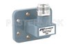 WR-90 CPR-90G Grooved Flange to Type N Female Waveguide to Coax Adapter, 8.2 GHz to 12.4 GHz, X Band, Aluminum, Paint