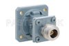 WR-75 Square Cover Flange to End Launch Type N Female Waveguide to Coax Adapter, 10 GHz to 15 GHz, M Band, Aluminum, Paint