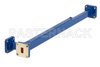 WR-34 Waveguide 10 dB Broadwall Coupler, UG-1530/U Square Cover Flange, E-Plane Coupled Port, 22 GHz to 33 GHz, Copper Alloy
