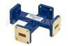 WR-42 Waveguide 20 dB Crossguide Coupler, UG-595/U Square Cover Flange, 18 GHz to 26.5 GHz, Bronze