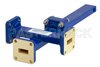 WR-42 Waveguide 50 dB Crossguide Coupler, 3 Port UG-595/U Square Cover Flange, 18 GHz to 26.5 GHz, Bronze