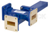 WR-112 Waveguide 50 dB Crossguide Coupler, 3 Port UG-51/U Square Cover Flange, 7.05 GHz to 10 GHz, Bronze