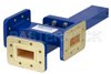 WR-112 Waveguide 50 dB Crossguide Coupler, 3 Port CPR-112G Flange, 7.05 GHz to 10 GHz, Bronze