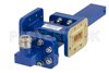 WR-90 Waveguide 50 dB Crossguide Coupler, CPR-90G Flange, N Female Coupled Port, 8.2 GHz to 12.4 GHz, Bronze