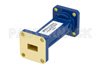 WR-42 to WR-34 Waveguide Transition 2 Inch Length, UG-595/U Square Cover Flange to UG-1530/U Square Cover Flange