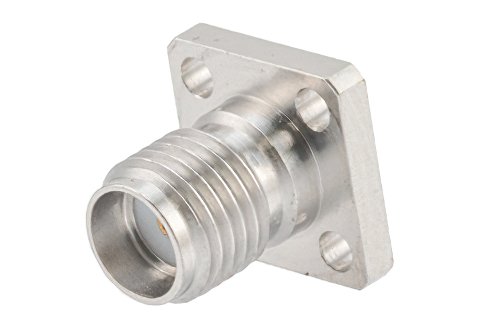 SMA母头现场可更换连接器，4孔法兰，Pin 0.015英寸，孔距0.250英寸，带金属环