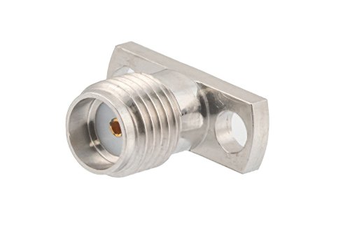 SMA母头现场可更换连接器，2孔法兰，Pin 0.02英寸，孔距0.355英寸，带金属环