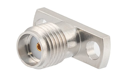 SMA母头现场可更换连接器，2孔法兰，Pin 0.02英寸，孔距0.400英寸，带金属环