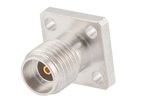 2.92mm母头现场可更换连接器，4孔法兰安装，Pin 0.009英寸，孔距0.250英寸，带金属触点环