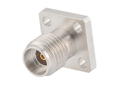2.92mm母头现场可更换连接器，4孔法兰安装，Pin 0.02英寸，孔距0.250英寸，带金属触点环