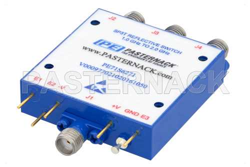 SP3T PIN二极管开关，工作频率为1 GHz至2 GHz，高达+20 dBm，现场可更换，SMA