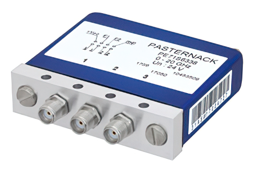 低插入损耗可重复继电器闩锁开关，单刀双掷，0.03 dB，直流至20 GHz，1W，24V，指示器，自切断，TTL，端接，SMA