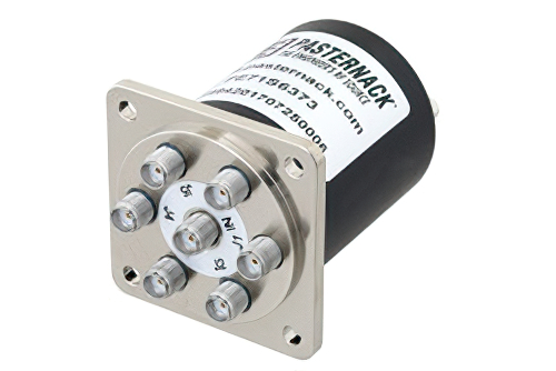 单刀六掷机电继电器常开开关，DC~18 GHz，高达 90W，12V