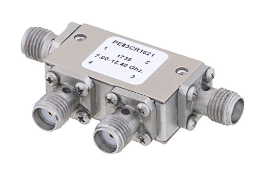 双节环行器，隔离度40 dB，7 GHz至12.4 GHz，5瓦，SMA母头