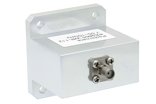 WR-112波导转同轴转接头，方形法兰转端发射SMA母头，工作频率为7.05 GHz至10 GHz，H频段