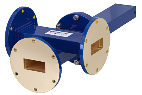 WR-137 十字交叉式波导耦合器，30 dB，3端口，UG-344/U圆盖法兰，5.85 GHz至8.2 GHz，青铜
