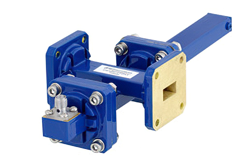 WR-51 十字交叉式波导耦合器，30 dB，方盖法兰，耦合端口SMA母头，15 GHz至22 GHz，青铜