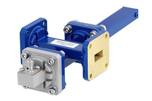 WR-51 十字交叉式波导耦合器，50 dB，方盖法兰，耦合端口SMA母头，15 GHz至22 GHz，青铜