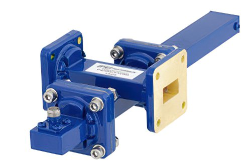 WR-62 十字交叉式波导耦合器，20 dB，UG-419/U方盖法兰，耦合端口SMA母头，12.4 GHz至18 GHz，青铜