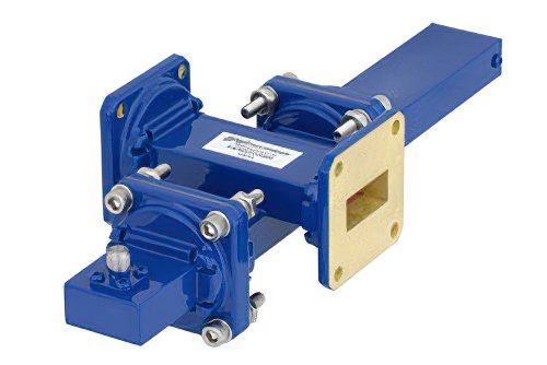 WR-90 十字交叉式波导耦合器，30 dB，UG-39/U方盖法兰，耦合端口SMA母头，8.2 GHz至12.4 GHz，青铜