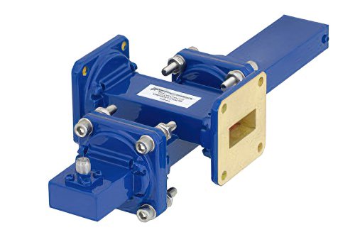 WR-90 十字交叉式波导耦合器，40 dB，UG-39/U方盖法兰，耦合端口SMA母头，8.2 GHz至12.4 GHz，青铜