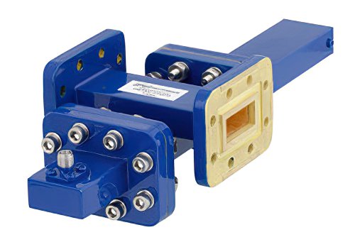 WR-90 十字交叉式波导耦合器，30 dB，CPR-90G法兰，耦合端口SMA母头，8.2 GHz至12.4 GHz，青铜