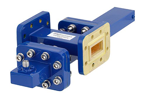WR-90 十字交叉式波导耦合器，40 dB，CPR-90G法兰，耦合端口SMA母头，8.2 GHz至12.4 GHz，青铜