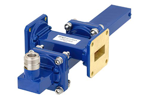 WR-90 十字交叉式波导耦合器，40 dB，UG-39/U方盖法兰，耦合端口N型母头，8.2 GHz至12.4 GHz，青铜