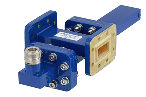 WR-90 十字交叉式波导耦合器，20 dB，CPR-90G法兰，耦合端口N型母头，8.2 GHz至12.4 GHz，青铜