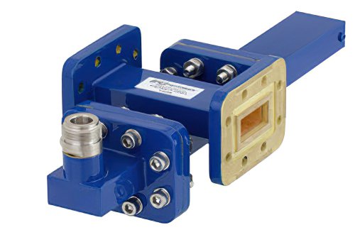 WR-90 十字交叉式波导耦合器，50 dB，CPR-90G法兰，耦合端口N型母头，8.2 GHz至12.4 GHz，青铜