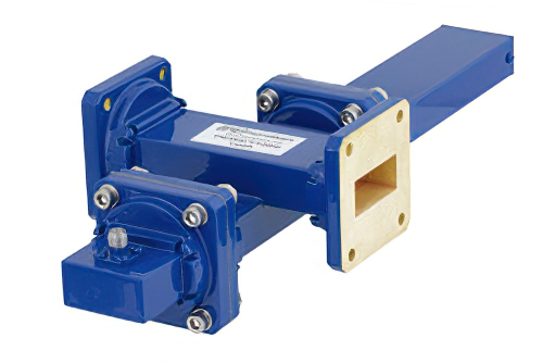 WR-112 十字交叉式波导耦合器，40 dB，UG-51/U方盖法兰，耦合端口SMA母头，7.05 GHz至10 GHz，青铜