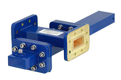 WR-112 十字交叉式波导耦合器，20 dB，CPR-112G法兰，耦合端口SMA母头，7.05 GHz至10 GHz，青铜