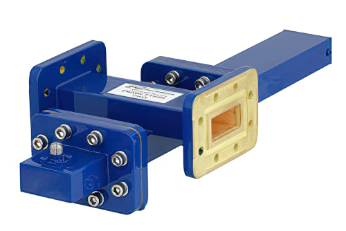WR-112 十字交叉式波导耦合器，40 dB，CPR-112G法兰，耦合端口SMA母头，7.05 GHz至10 GHz，青铜