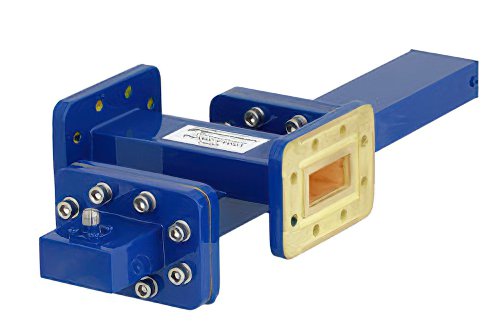 WR-112 十字交叉式波导耦合器，50 dB，CPR-112G法兰，耦合端口SMA母头，7.05 GHz至10 GHz，青铜