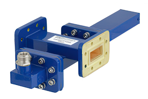 WR-112 十字交叉式波导耦合器，50 dB，CPR-112G法兰，耦合端口N型母头，7.05 GHz至10 GHz，青铜