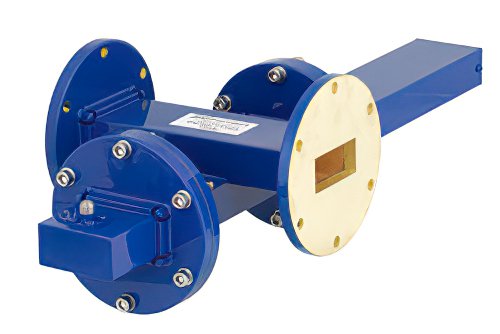 WR-137 十字交叉式波导耦合器，50 dB，UG-344/U圆盖法兰，耦合端口SMA母头，5.85 GHz至8.2 GHz，青铜