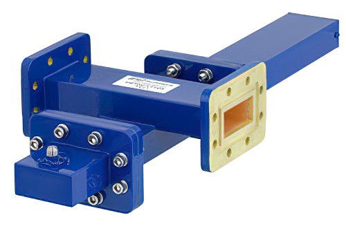 WR-137 十字交叉式波导耦合器，40 dB，CPR-137G法兰，耦合端口SMA母头，5.85 GHz至8.2 GHz，青铜