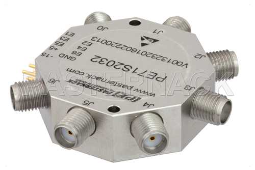 SP6T PIN二极管开关，工作频率为100 MHz至20 GHz，高达+27 dBm，SMA