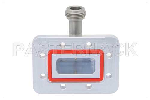 WR-112波导转同轴转接头，CPR-112G槽面法兰转N型母头，工作频率为7.05 GHz至10 GHz，X频段