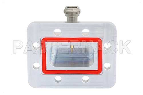 WR-159波导同轴转接头，CPR-159G槽面法兰转N型母头，工作频率为4.9 GHz至7.05 GHz