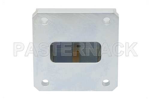 WR-112波导转同轴转接头，方形法兰转端发射SMA母头，工作频率为7.05 GHz至10 GHz，H频段